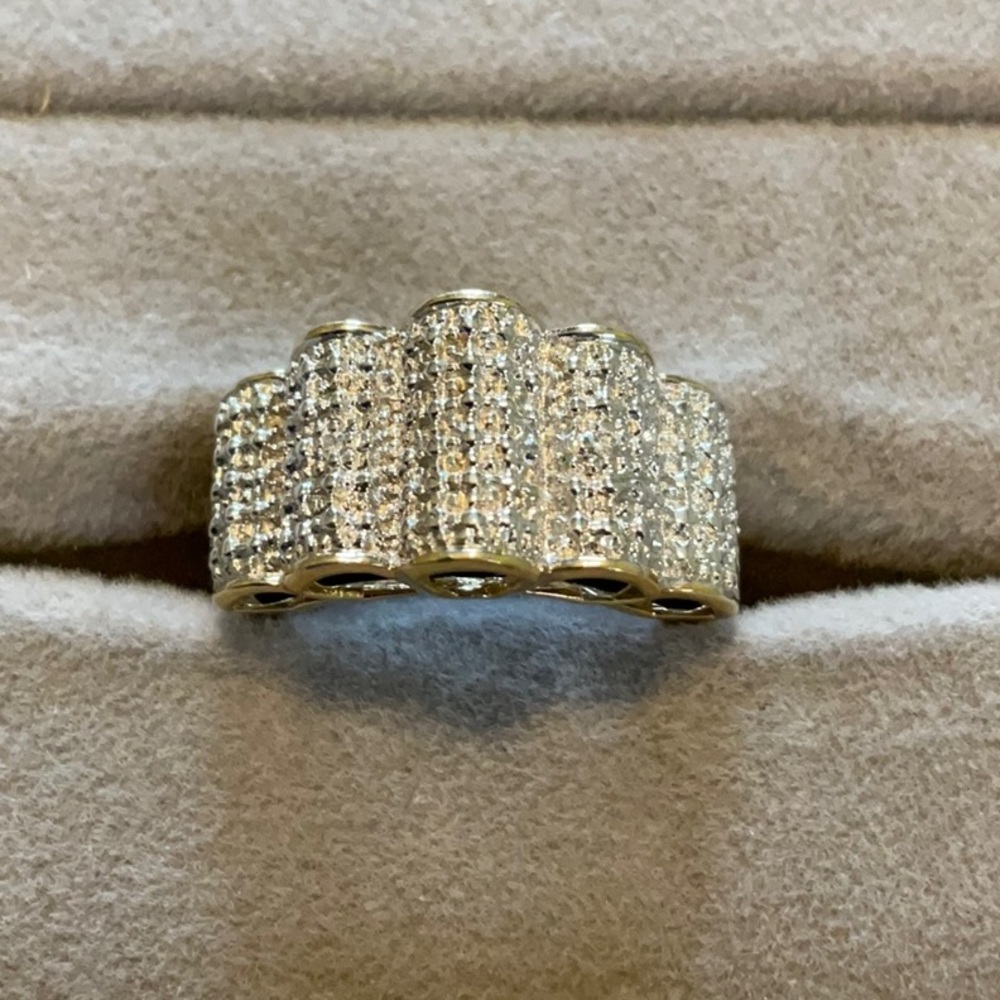 Gold plated sterling silver 925 sparkling ring